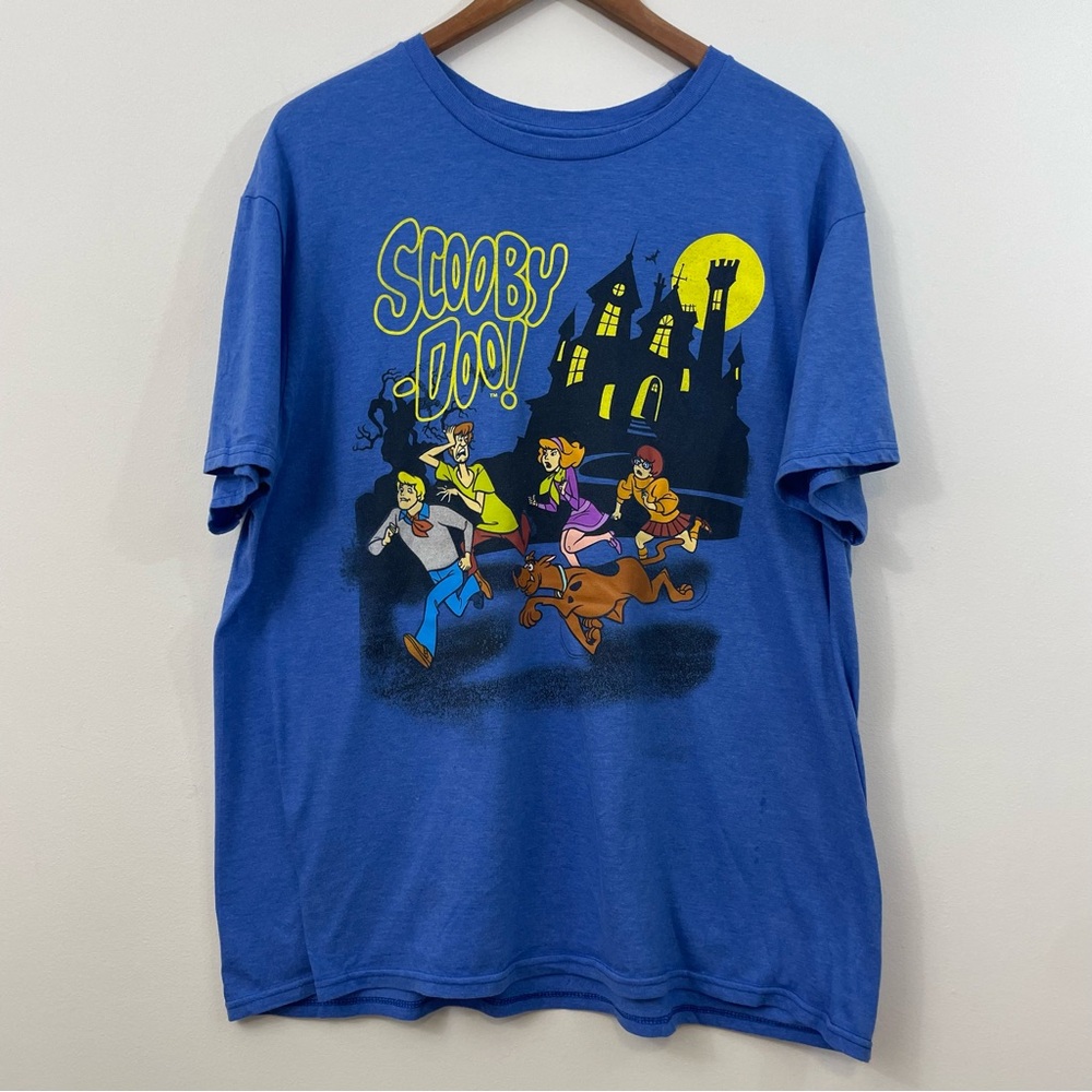 Scooby Doo T-Shirt XL Blue Retro Graphic 90s Cartoon Tee Nostalgia Dog Ghost - Picture 2 of 16